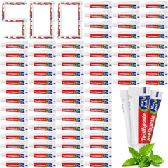 Front view of Dimsile mini toothpaste bulk 500-pack