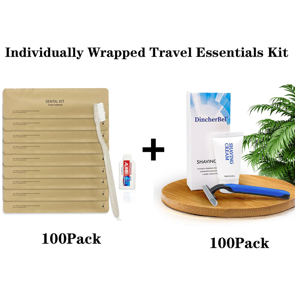 DincherBel 100-pack toothbrushes with toothpaste