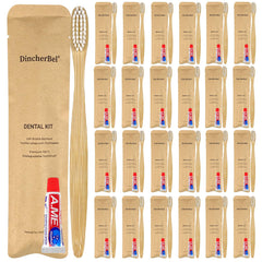 DincherBel bamboo toothbrush kit – 50-pack, individually wrapped