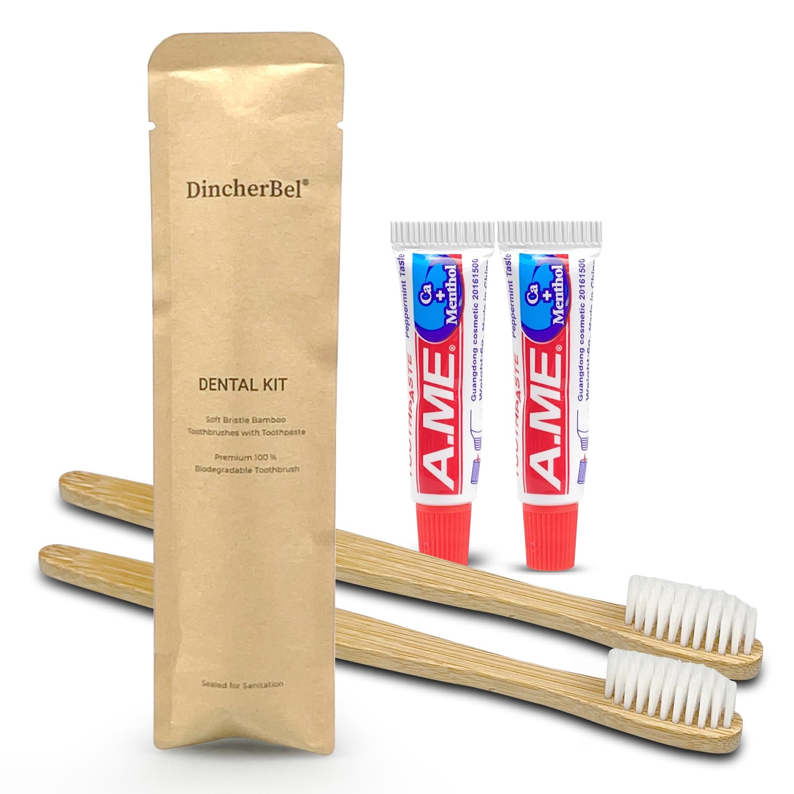 Soft-medium bristles on a bamboo toothbrush