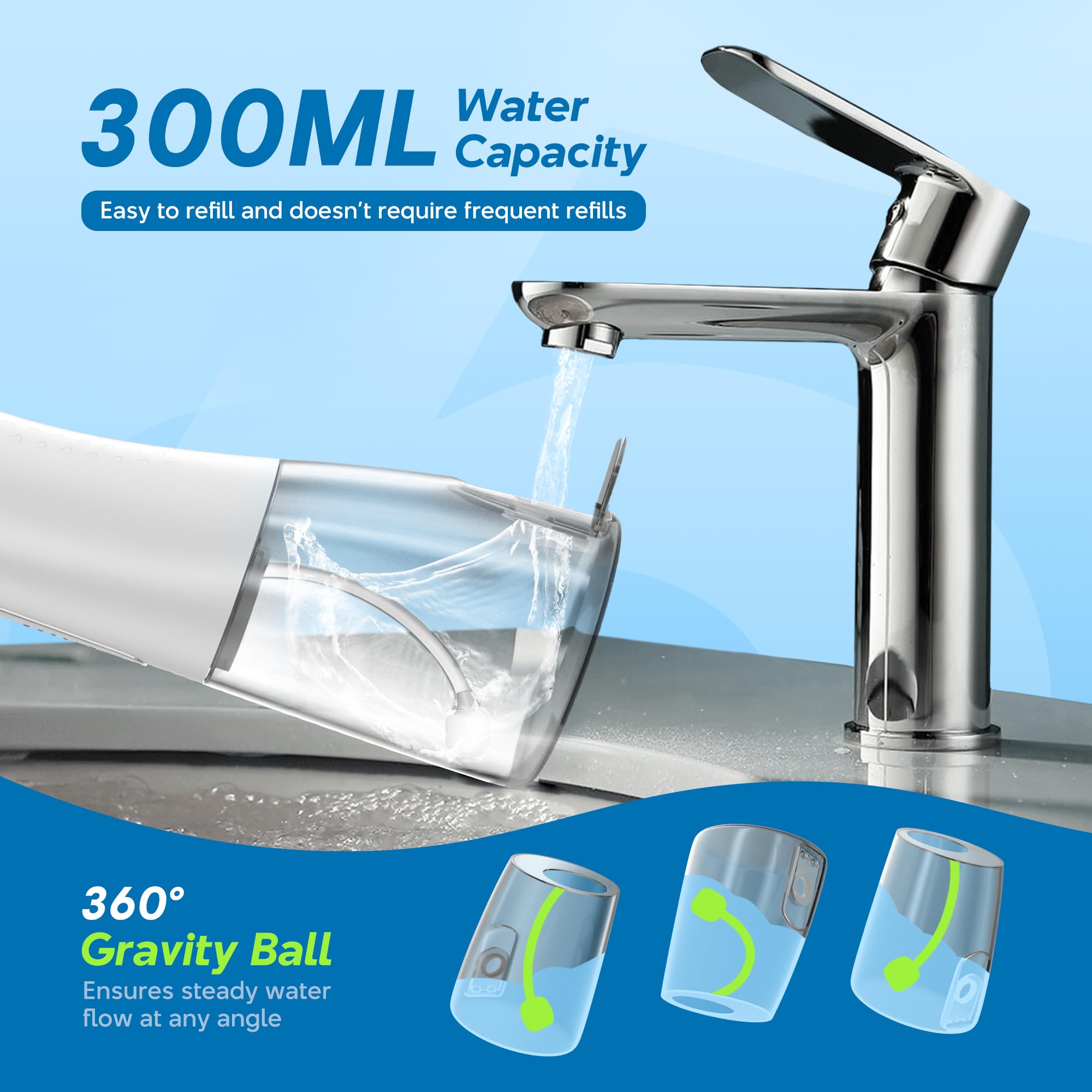 Detach tank for quick refills and easy cleaning (300ml)