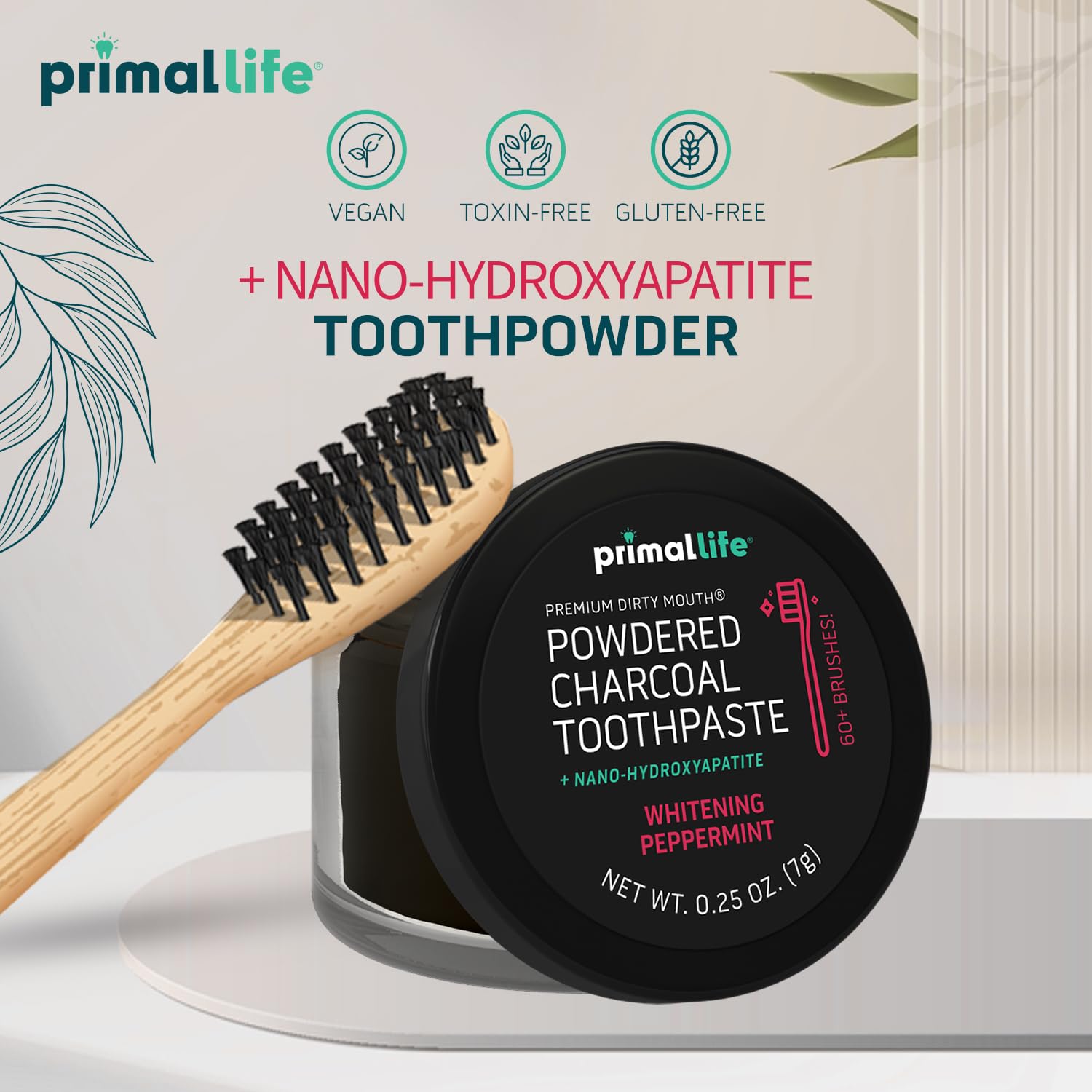 Hydroxyapatite and clay minerals highlighted in ingredient list