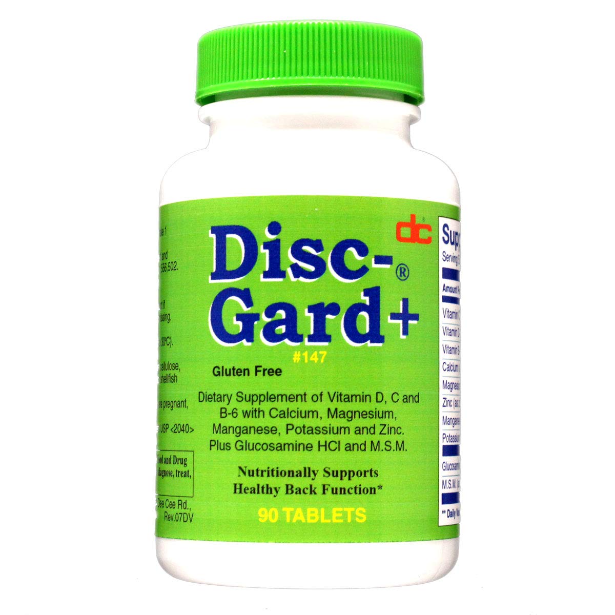 Disc Gard+ Formula 147 bottle label