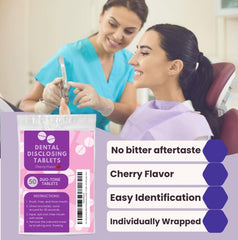 Cherry-flavored dental disclosing tablets, individually wrapped