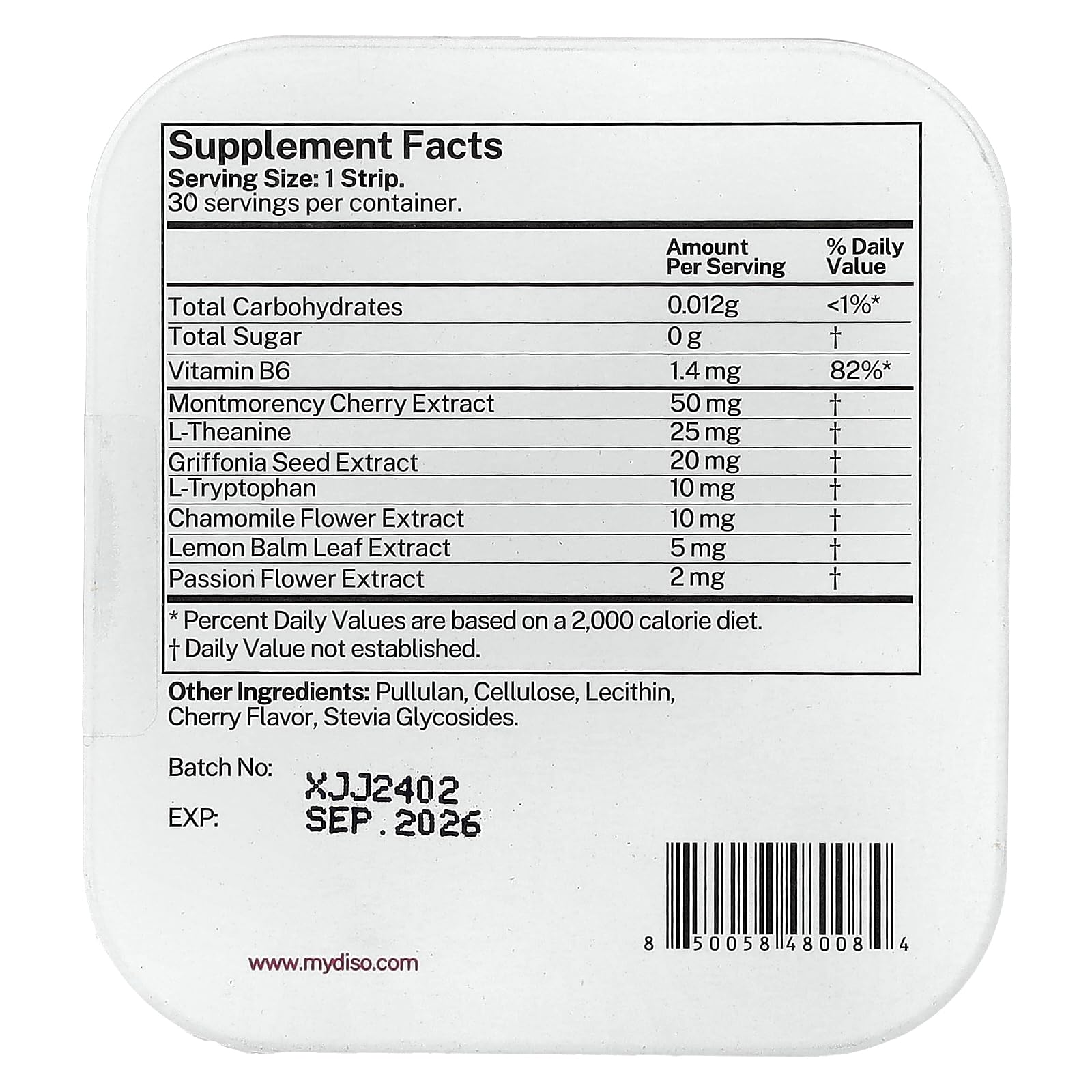 Close-up of DISO Snooze packaging showing individually wrapped dissolvable strips for quick sleep support