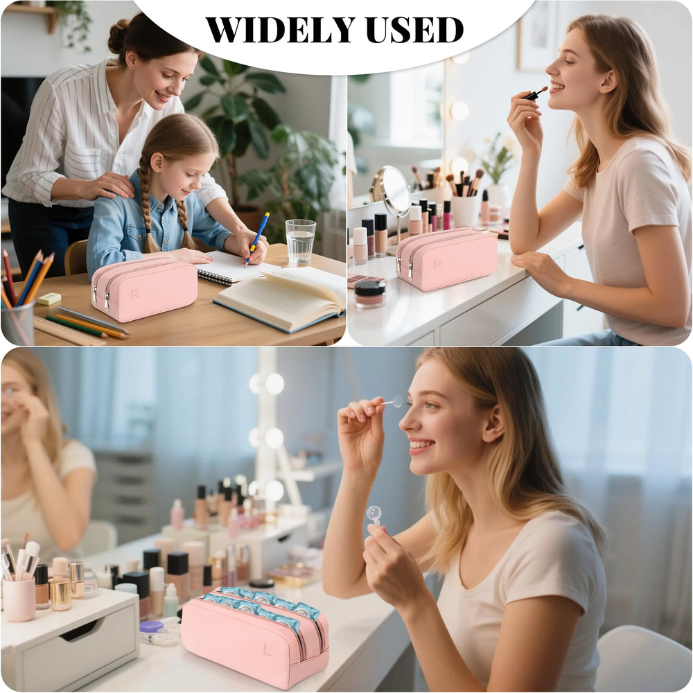 Versatile use: lens case doubling as small storage for cosmetics or clips