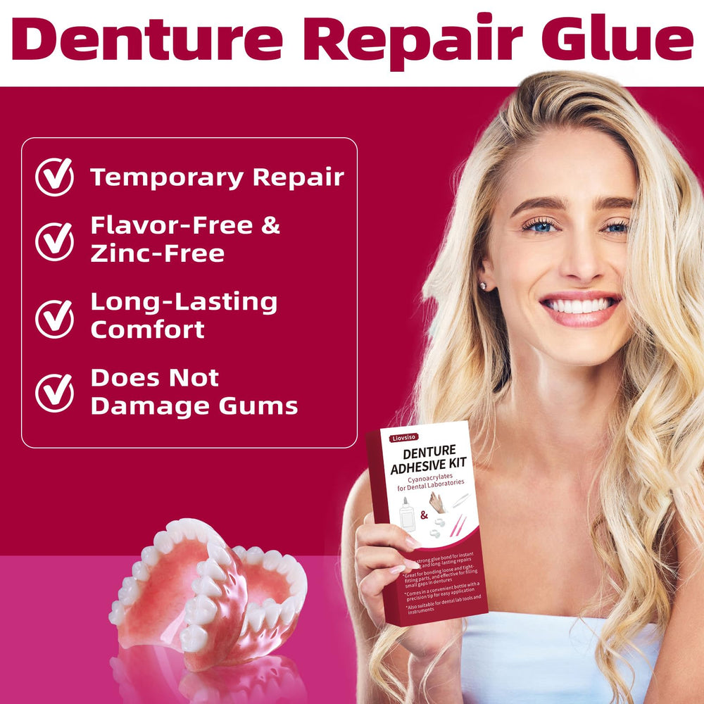 Disposable gloves for handling denture glue