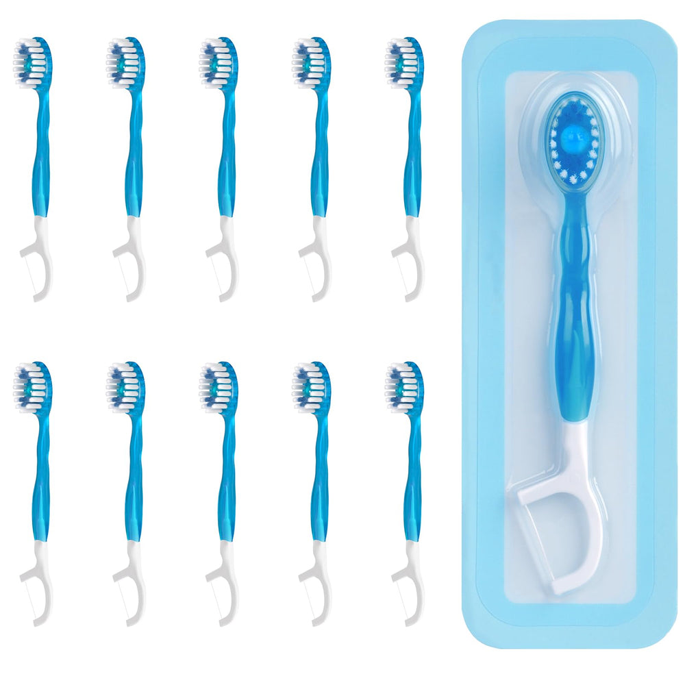 Disposable mini travel toothbrush with 5-in-1 design and Coolmint flavor