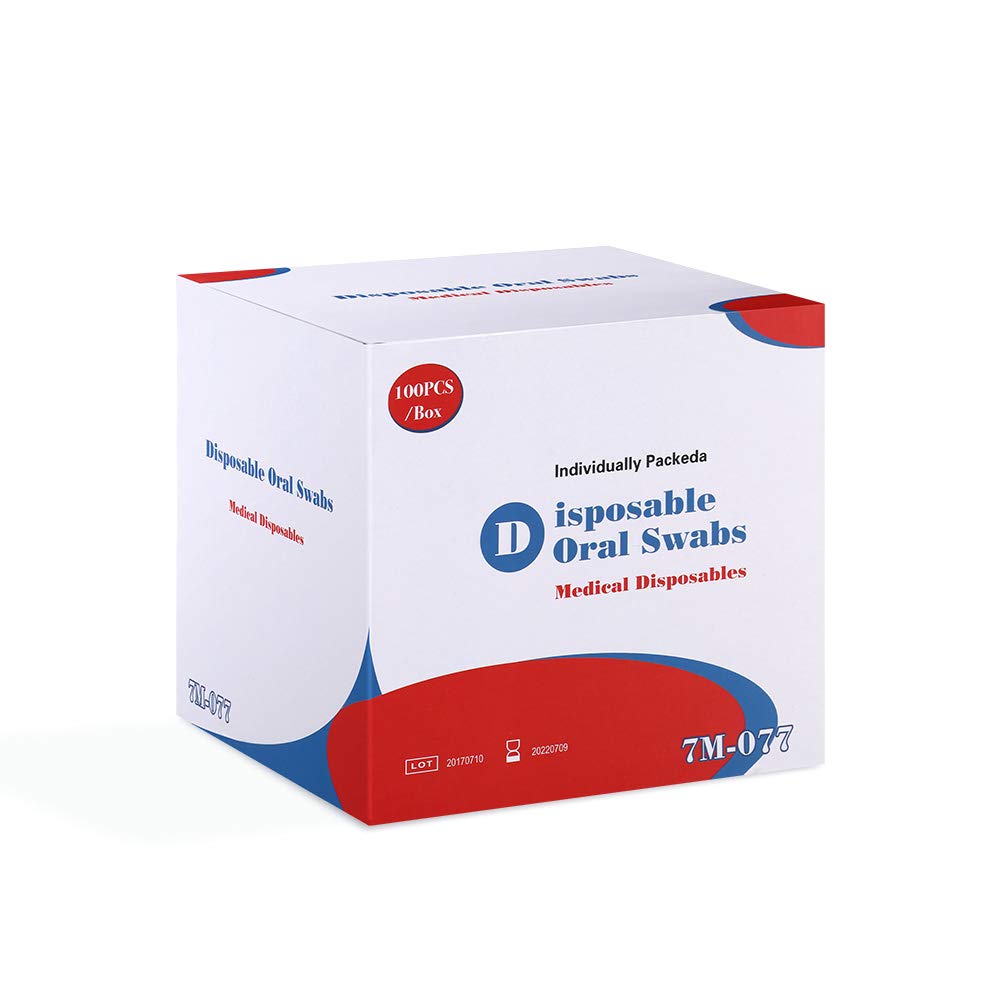 Using an oral swab to clean teeth and gums