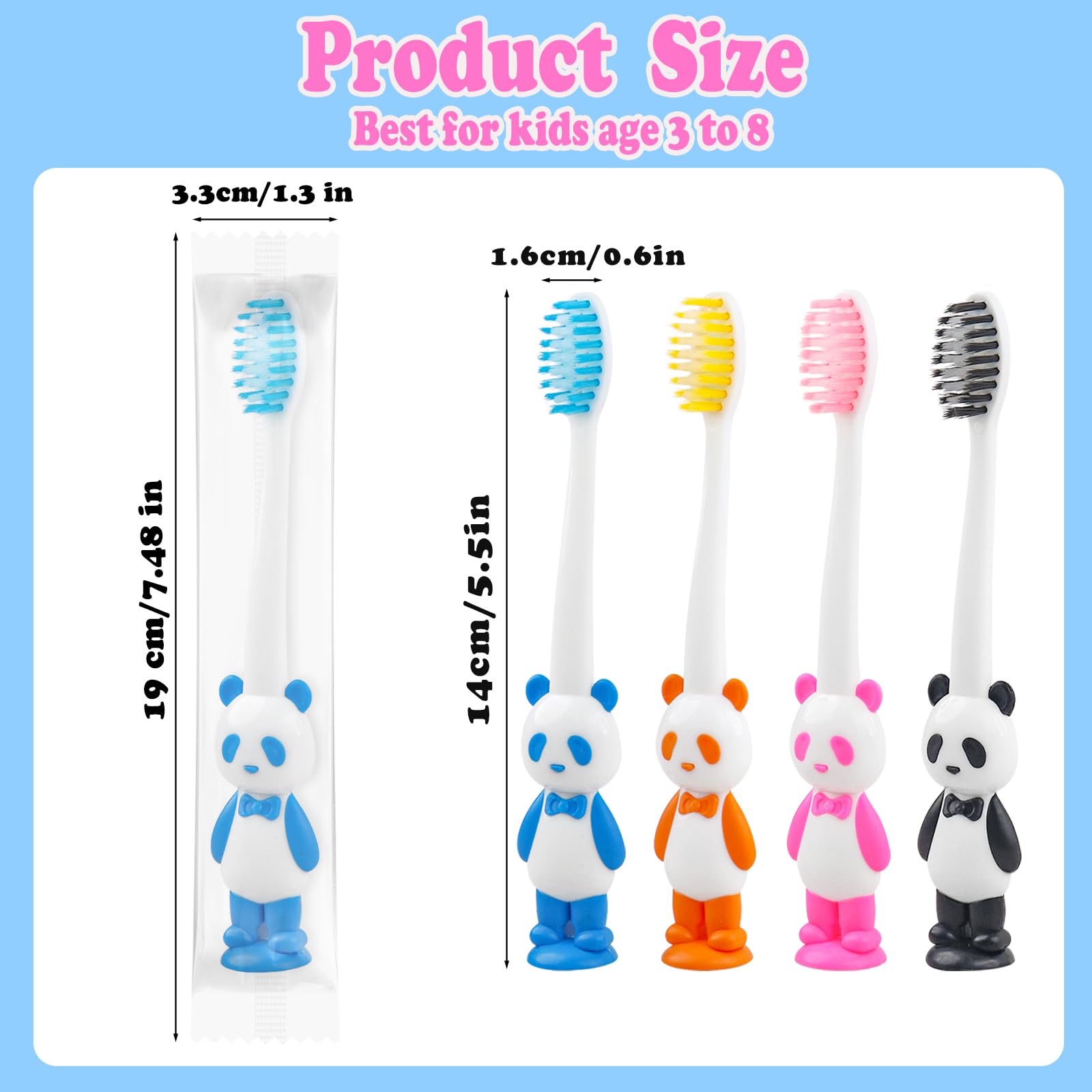 Soft bristles and silicone handle on panda toothbrushes