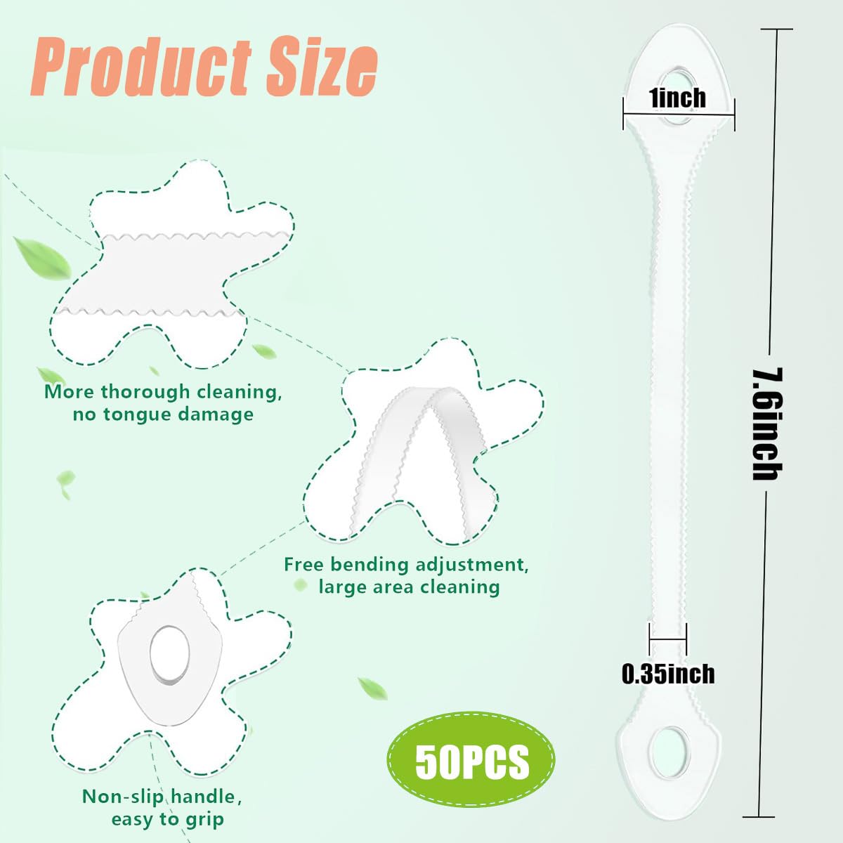 Disposable tongue scraper suitable for adults and kids