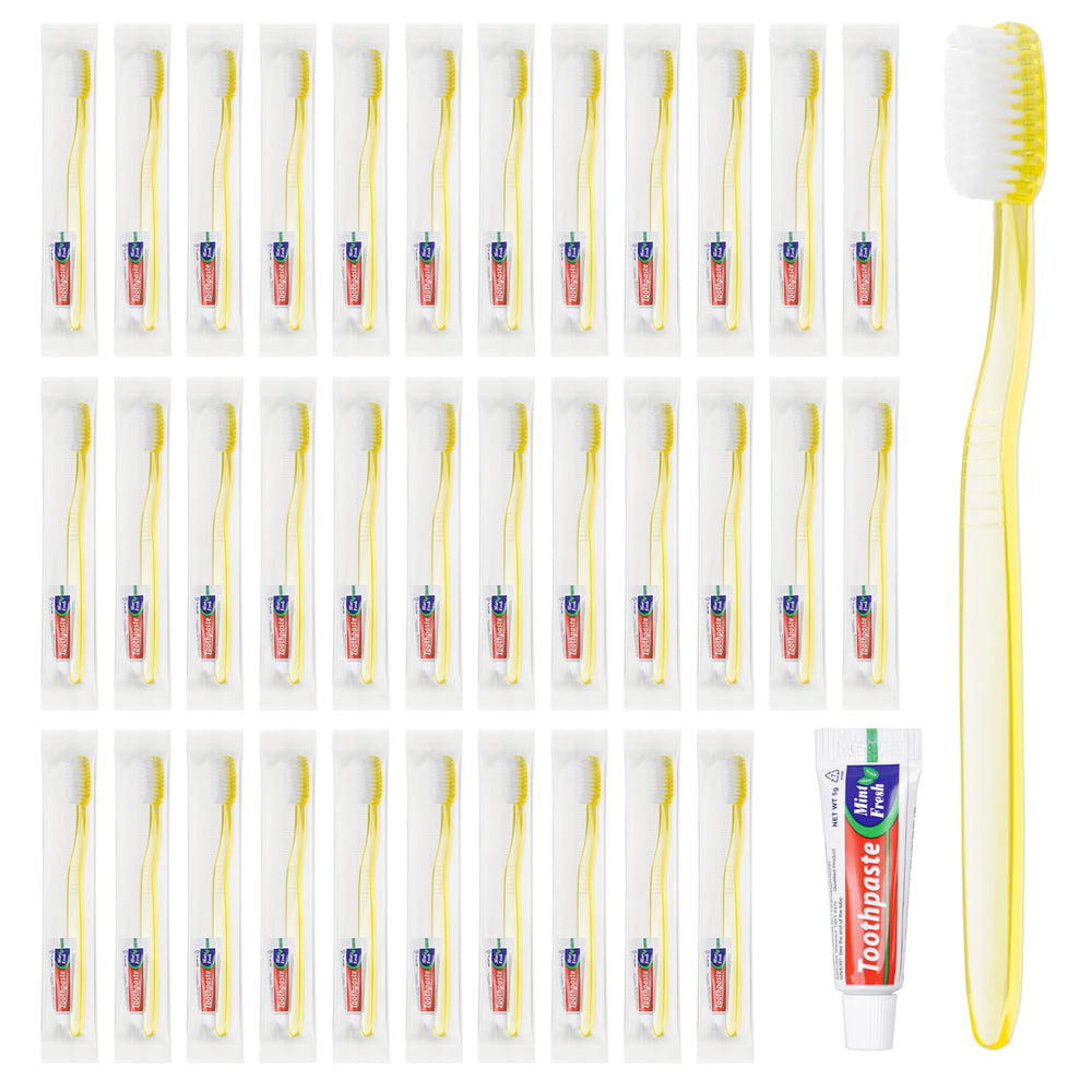 Bulk 60-pack disposable toothbrush with toothpaste, individually wrapped