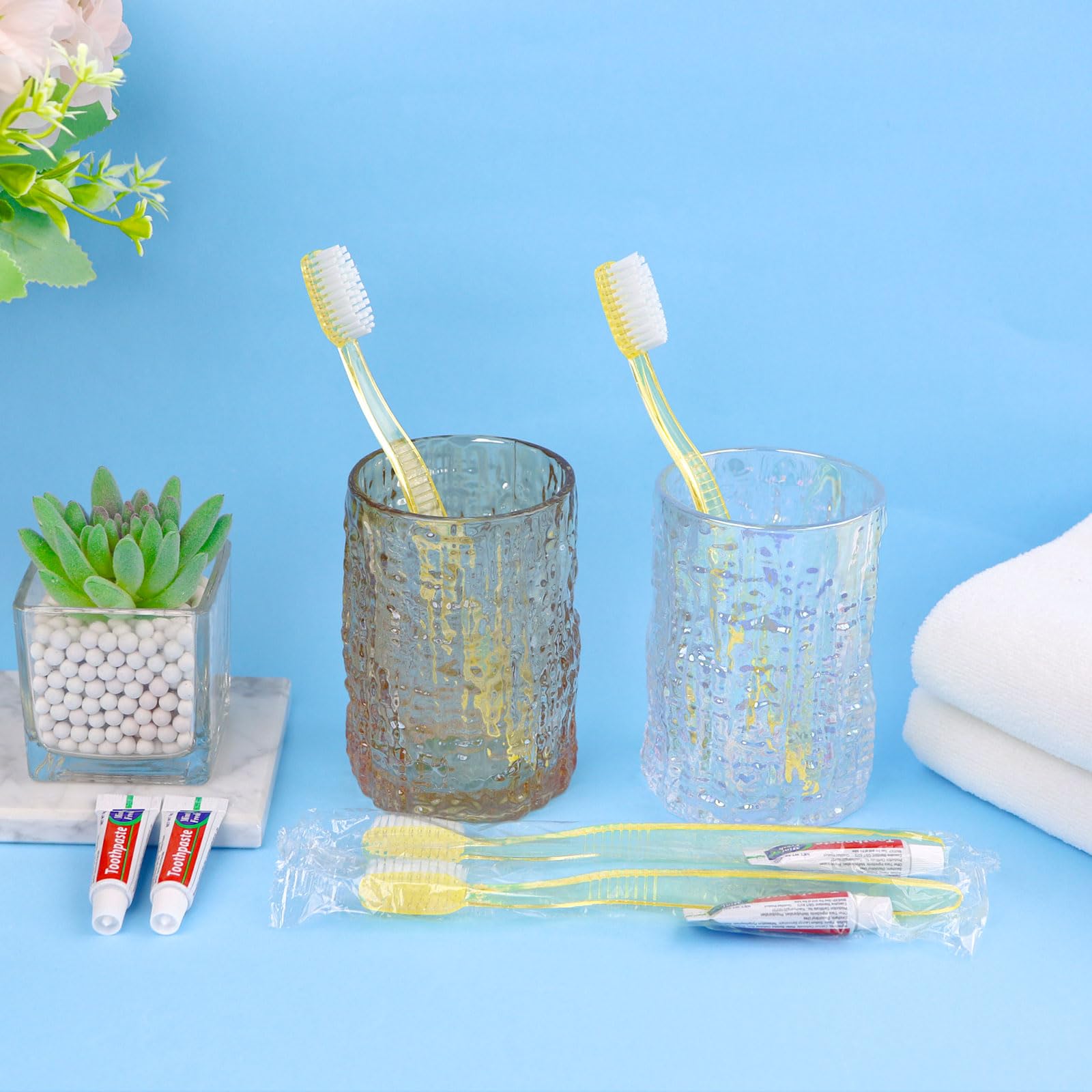 Travel-friendly 60-pack toothbrush and toothpaste set