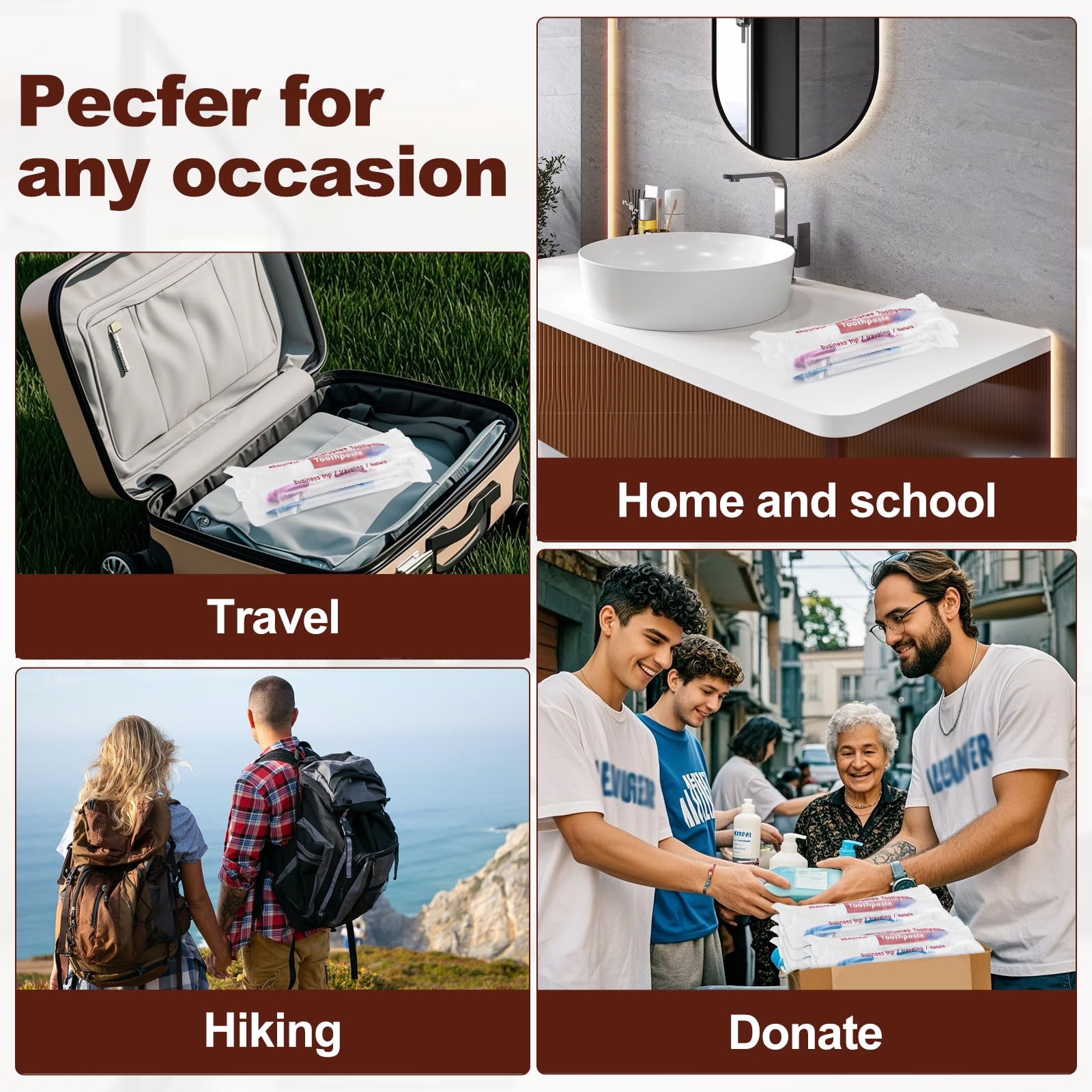 Travel kit being packed for hotels and shelters