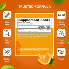 Vitamin C 500 mg tablet dissolving on tongue without water