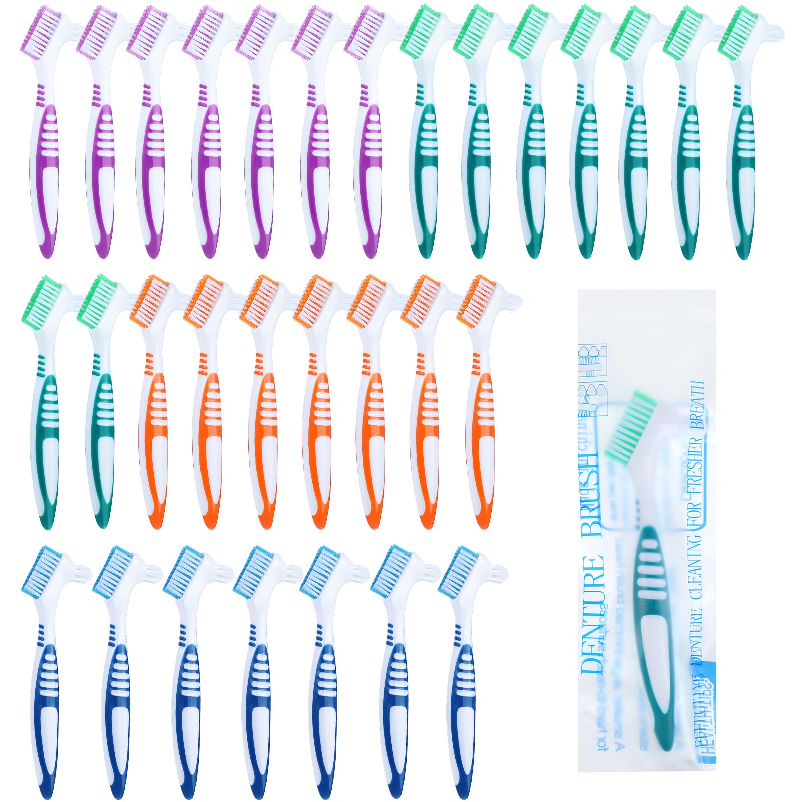 Divina Vitae 30Pcs Denture Brush set in four colors