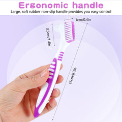 Multi-layered soft bristles denture brush