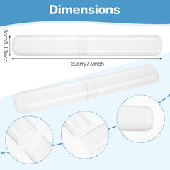 Portable toothbrush case measuring 20 x 3 cm
