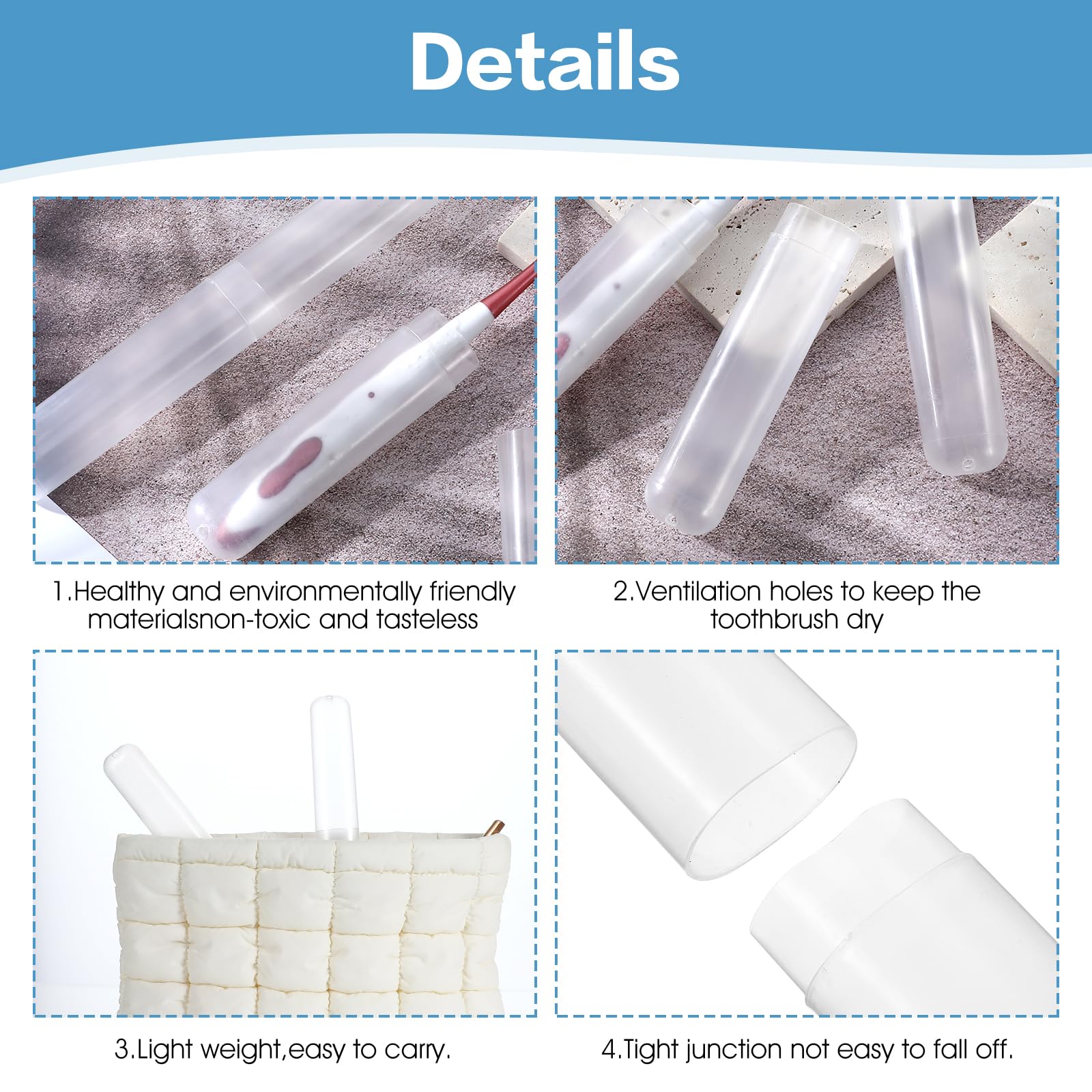 Toothbrush case with ventilation holes and tight seal