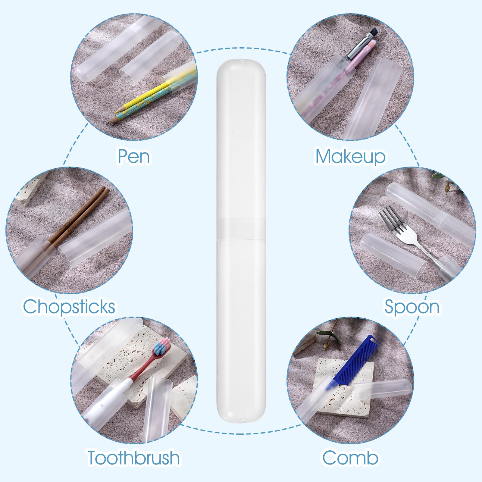 White travel toothbrush holder compact for luggage