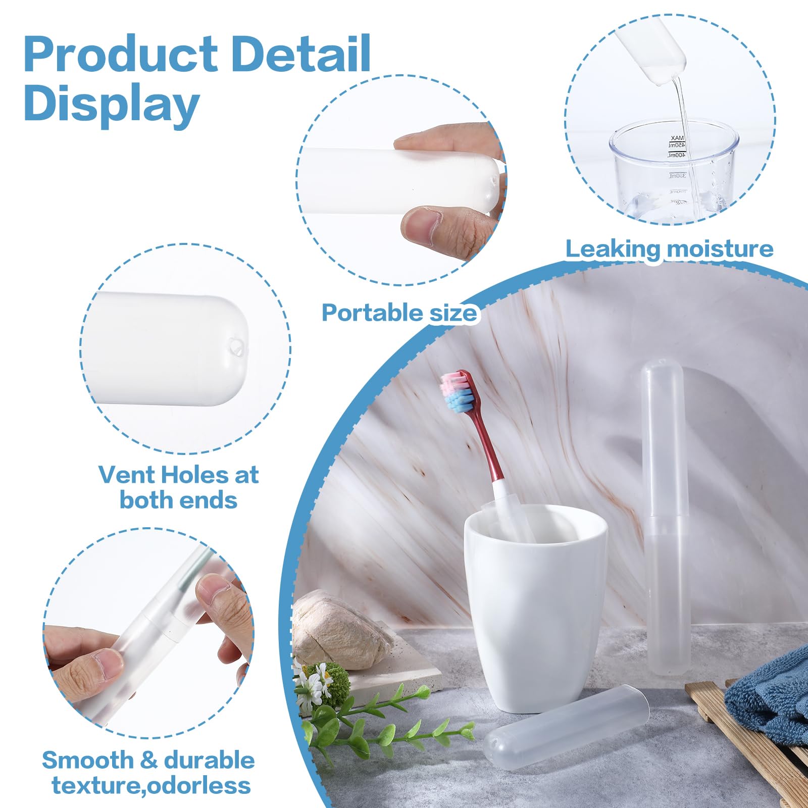 Includes 60 toothbrush holders for bulk travel use