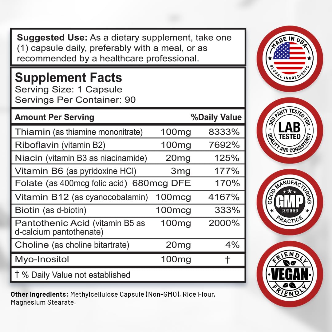 Close-up of Divine Bounty B-Complex label