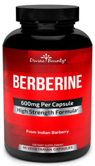 Divine Bounty Berberine Complex bottle showing 600mg per capsule