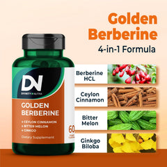 Close-up of Golden Berberine capsules with herbal ingredients