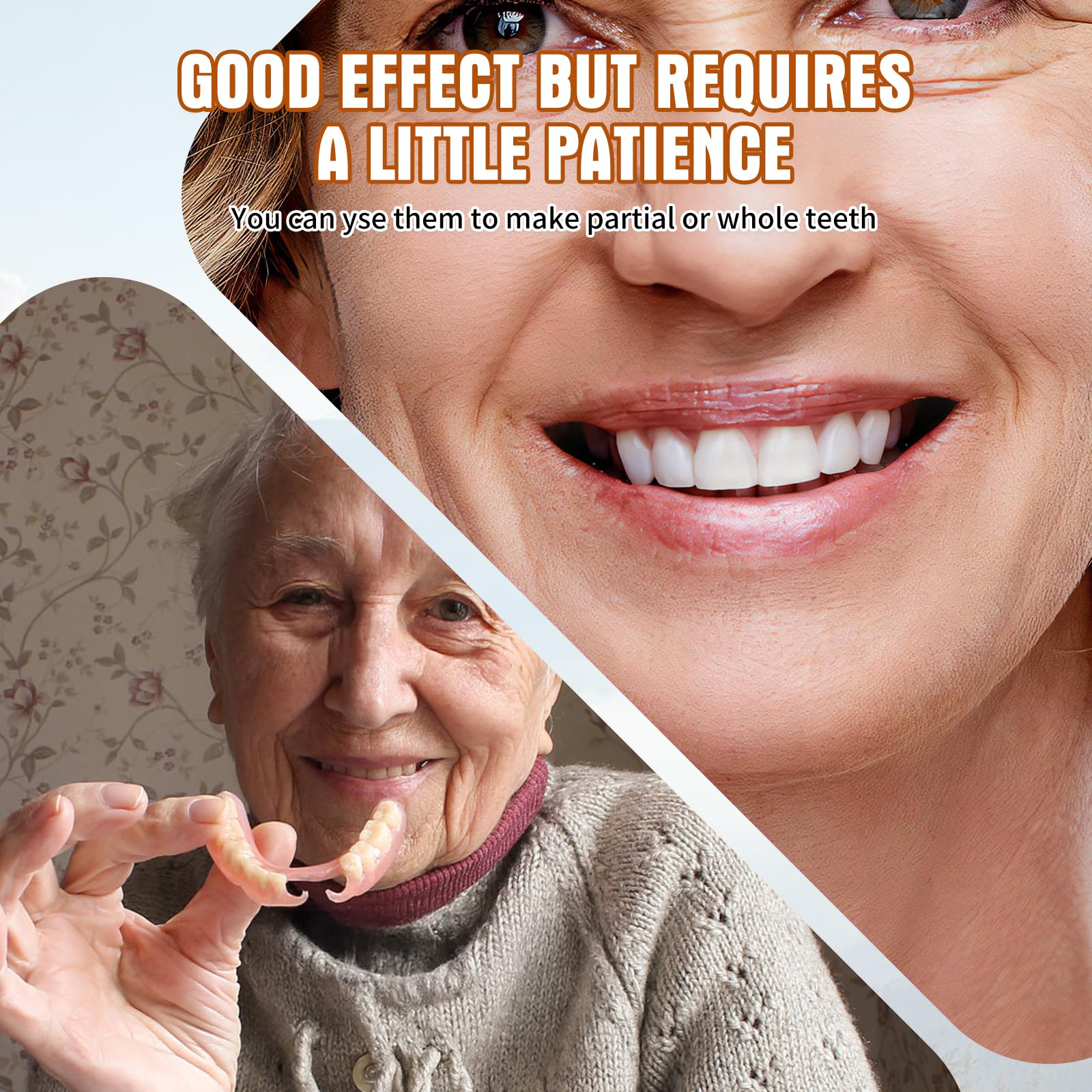 Top and bottom denture templates and teeth pieces