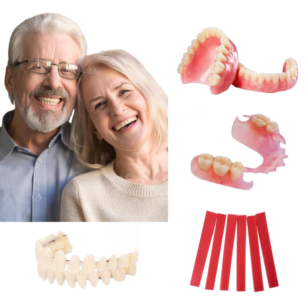 DIY Denture Kit - top and bottom teeth display