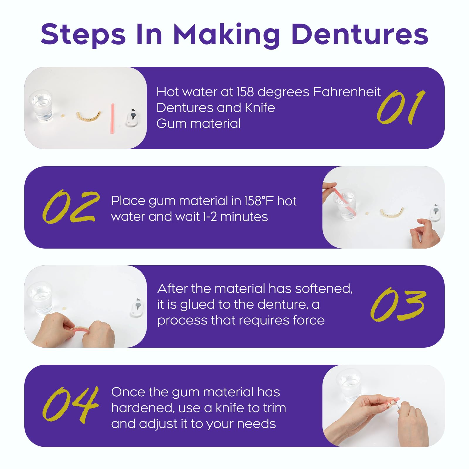 Using the DIY denture kit at home
