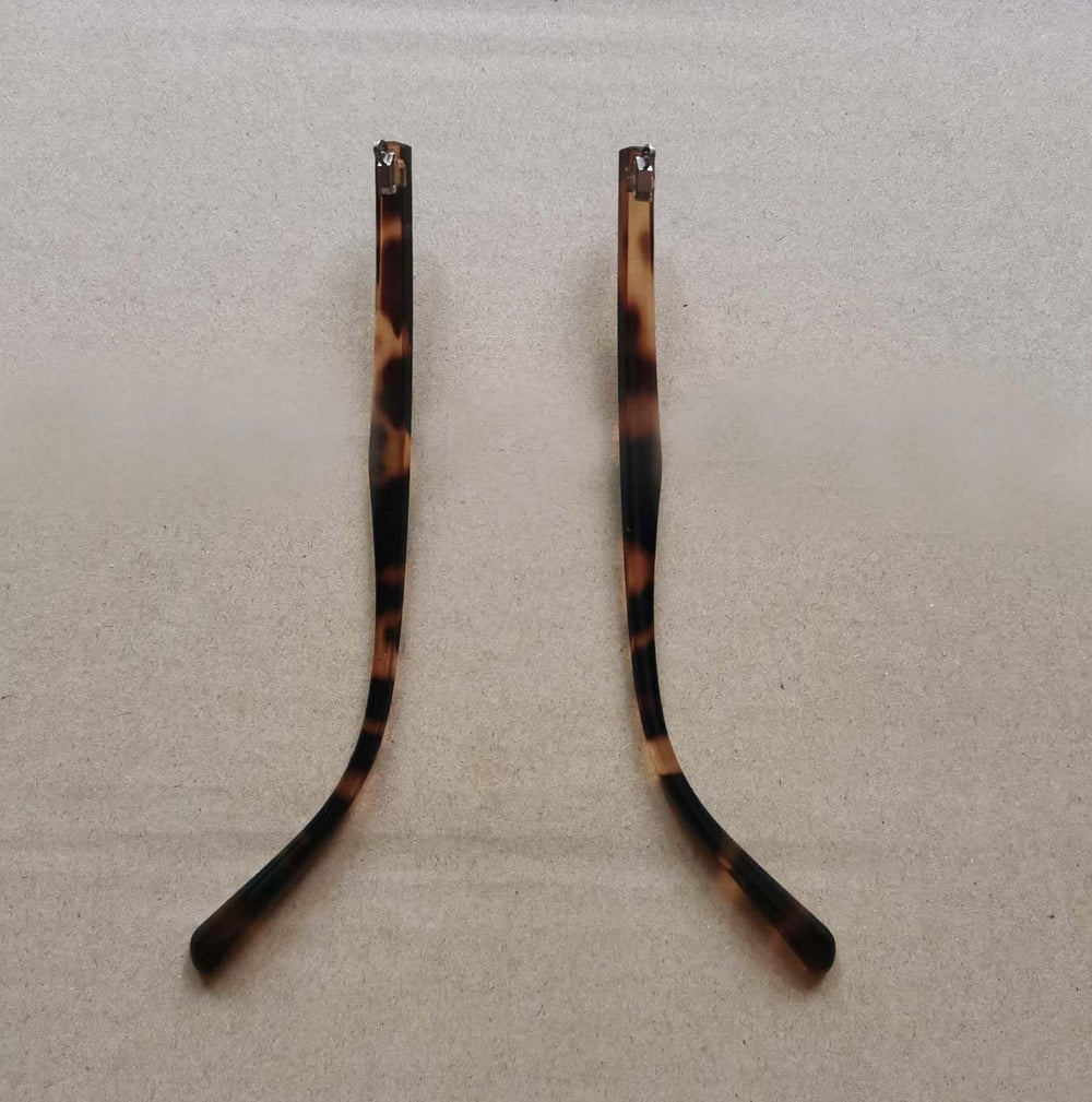 DIY eyewear frame leg replacement kit in leopard print