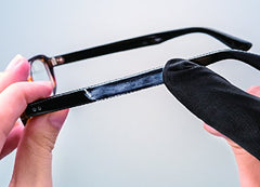 Polishing plastic eyeglass frames with DJUAL cream