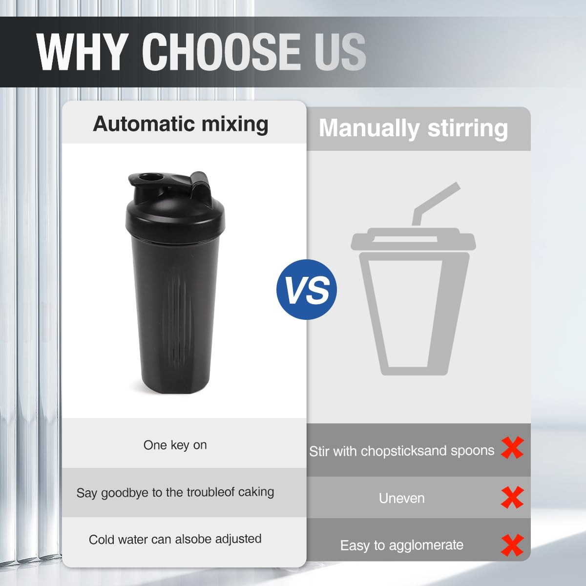 Top loop carry handle on DKMambo 20oz shaker bottle
