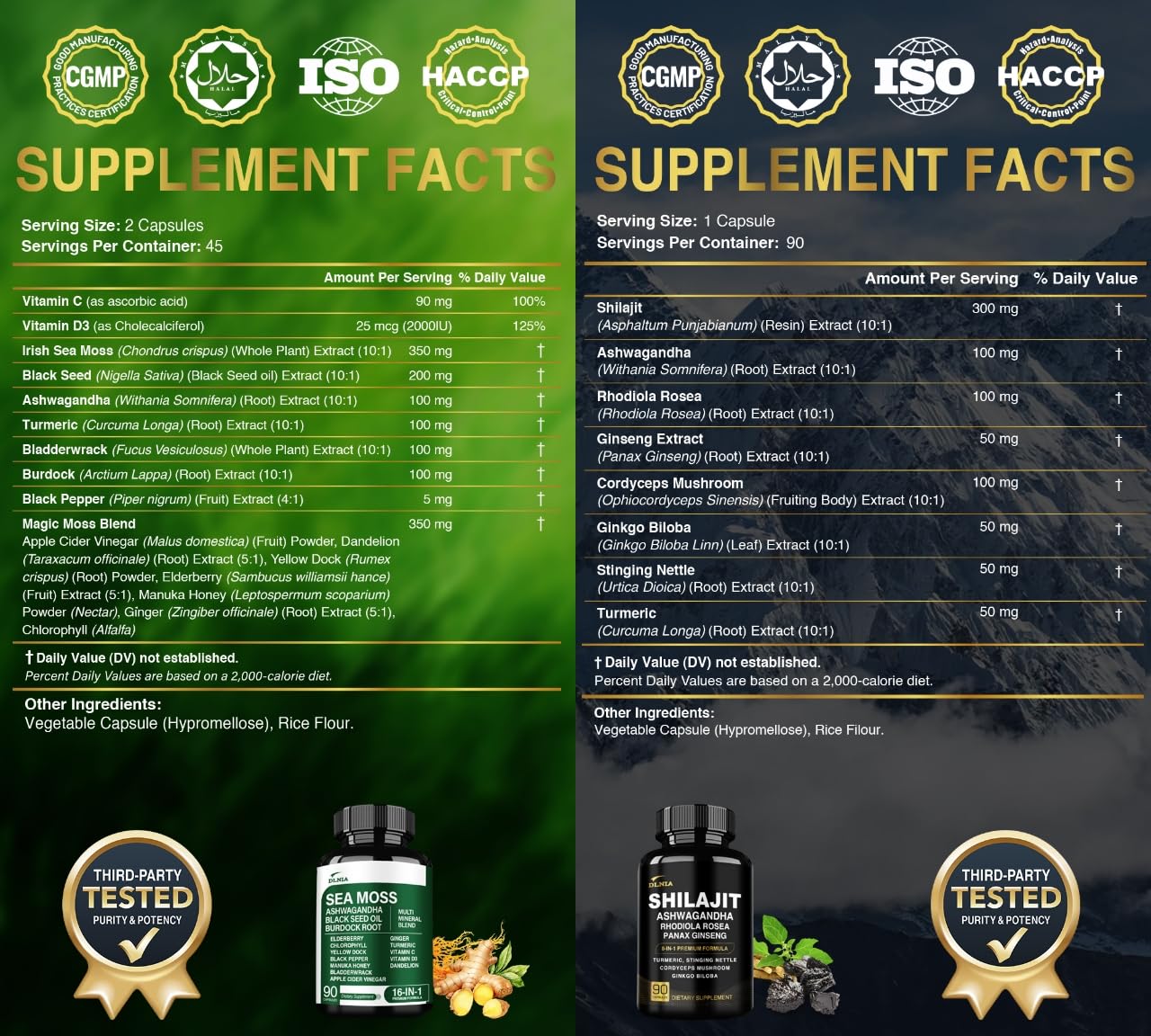 Shilajit capsules close-up