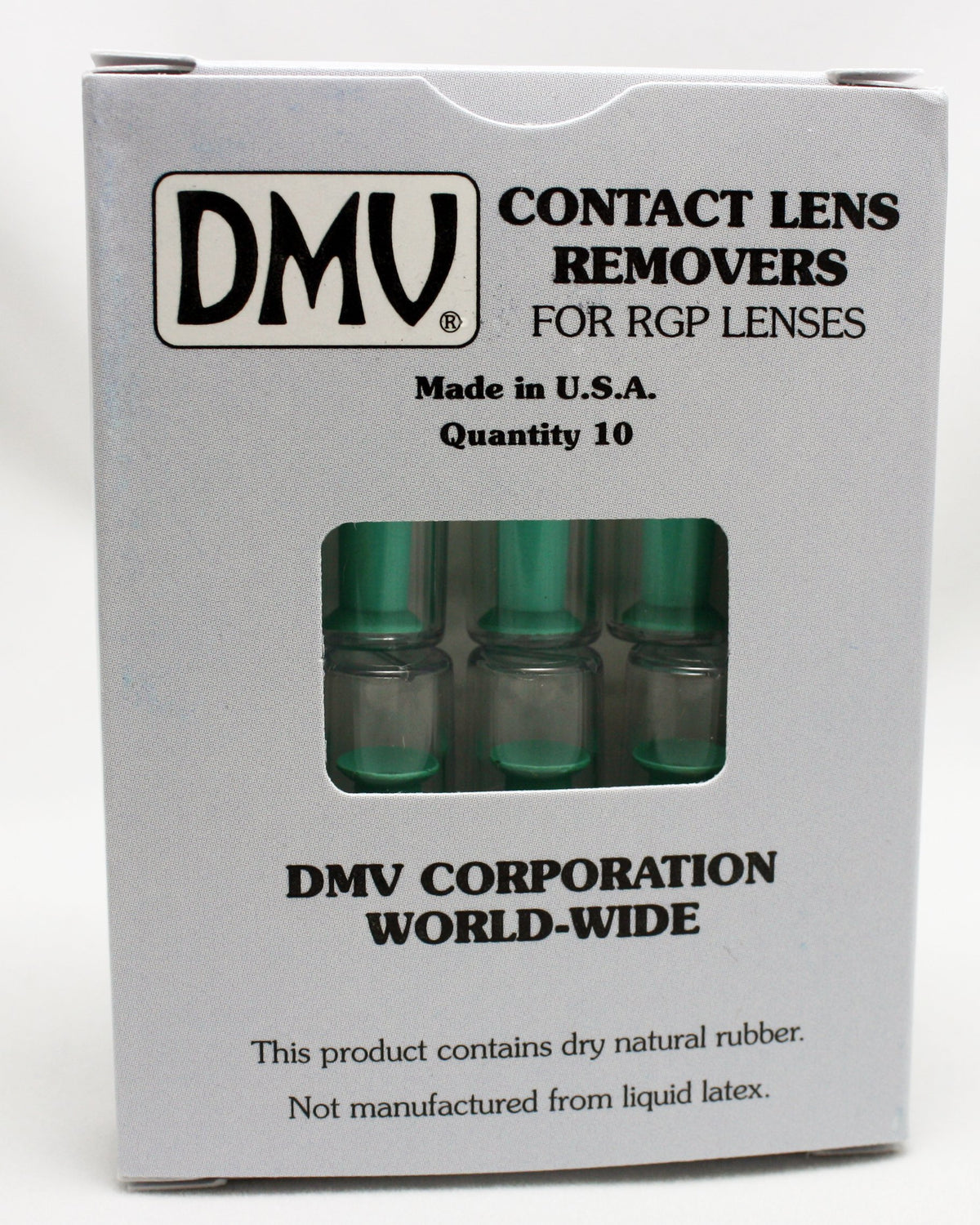 DMV Classic Vented Hard Contact Lens Remover in green, 10-pack product image