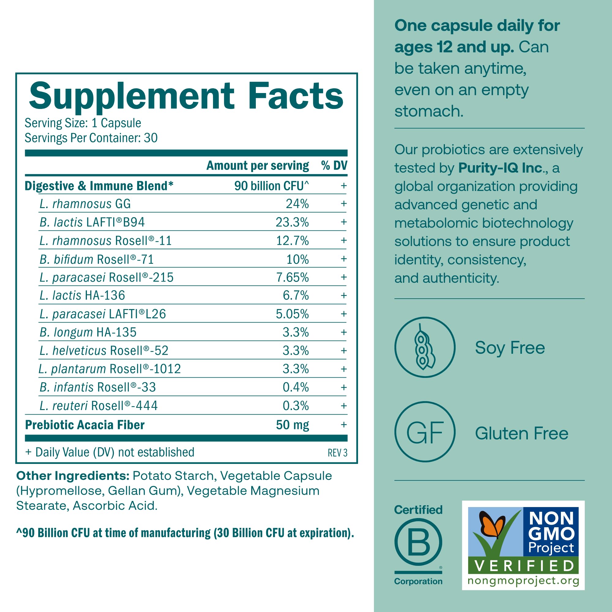 DNA-verified probiotic strains transparency