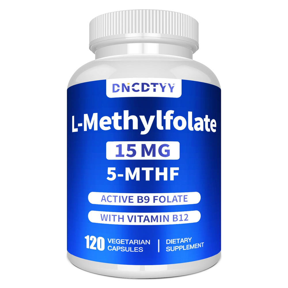 Front view of DNCDTYY L-Methylfolate 15mg bottle