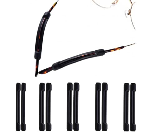 DNHCLL black silicone eyeglass ear cushions close-up
