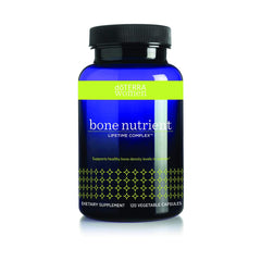 Bottle of doTERRA Women Bone Nutrient Lifetime Complex with vitamins C and D, calcium, magnesium and trace minerals