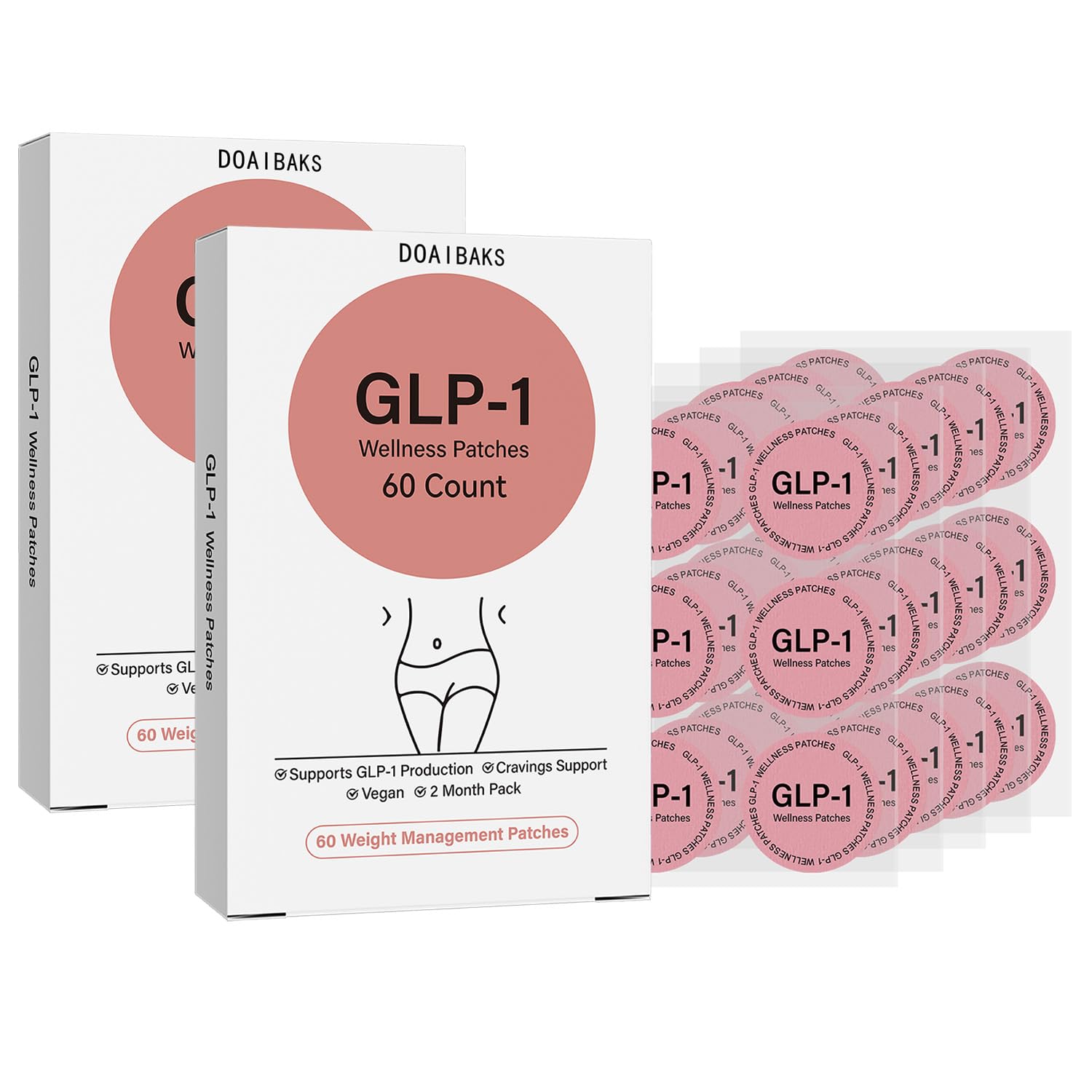 Front view of DOAIBAKS GLP-1 Patches for Women (Pack of 2).