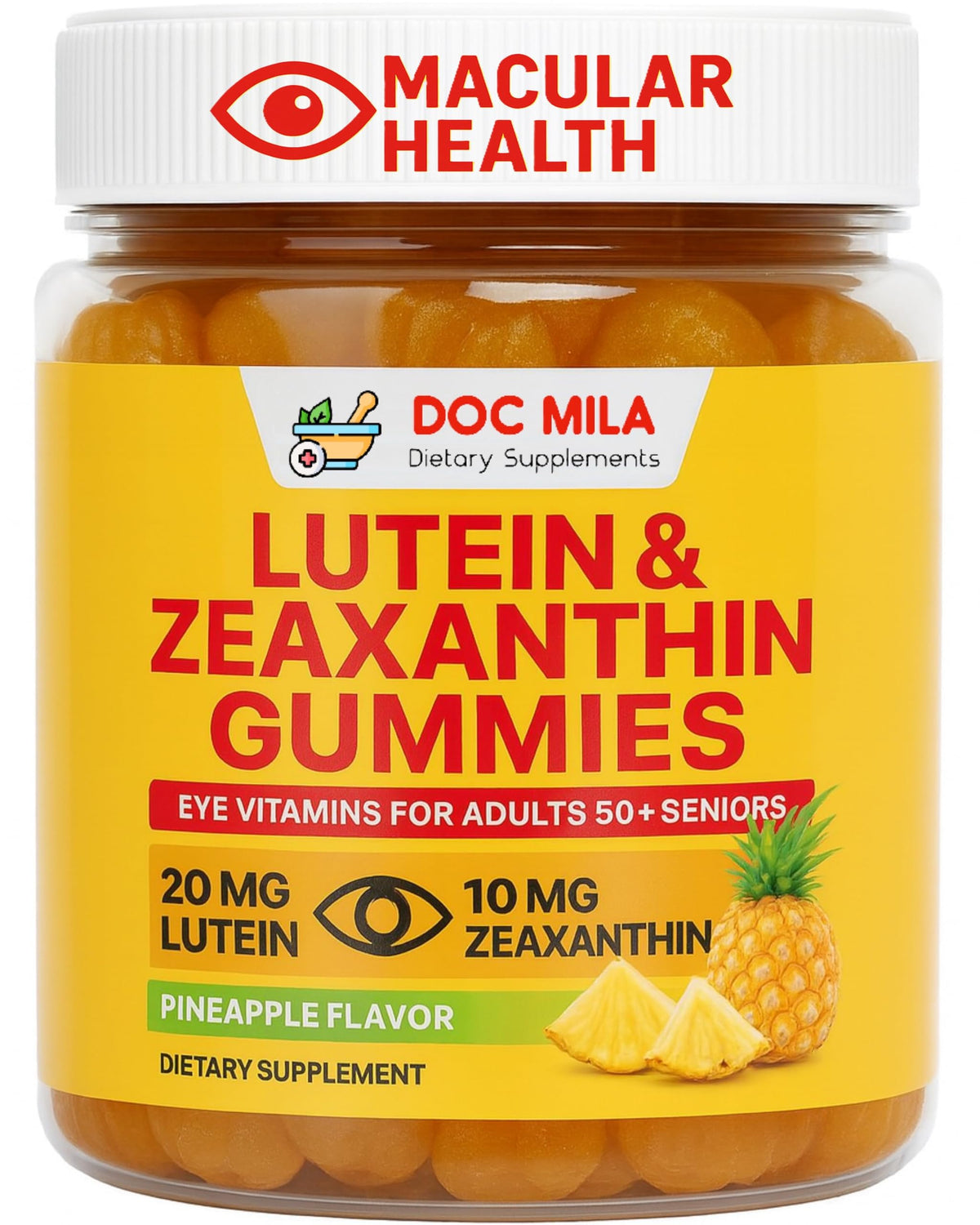 Doc Mila Lutein & Zeaxanthin Gummies bottle for adults 50+