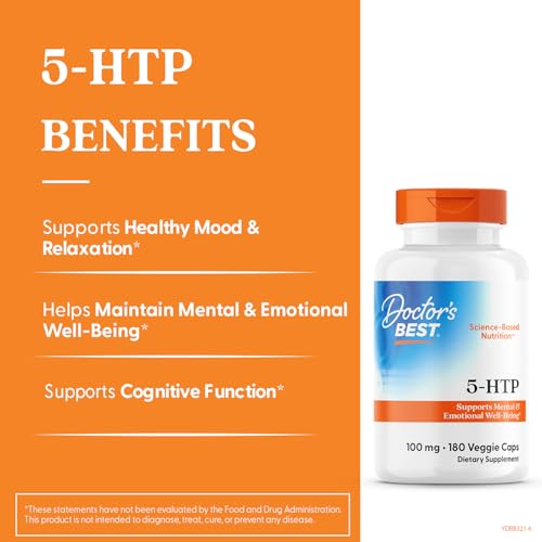 Close-up of Doctor's Best 5-HTP capsules