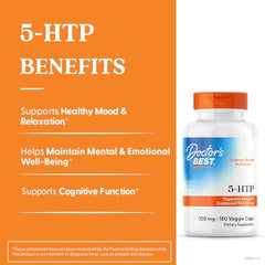 Close-up of Doctor's Best 5-HTP capsules