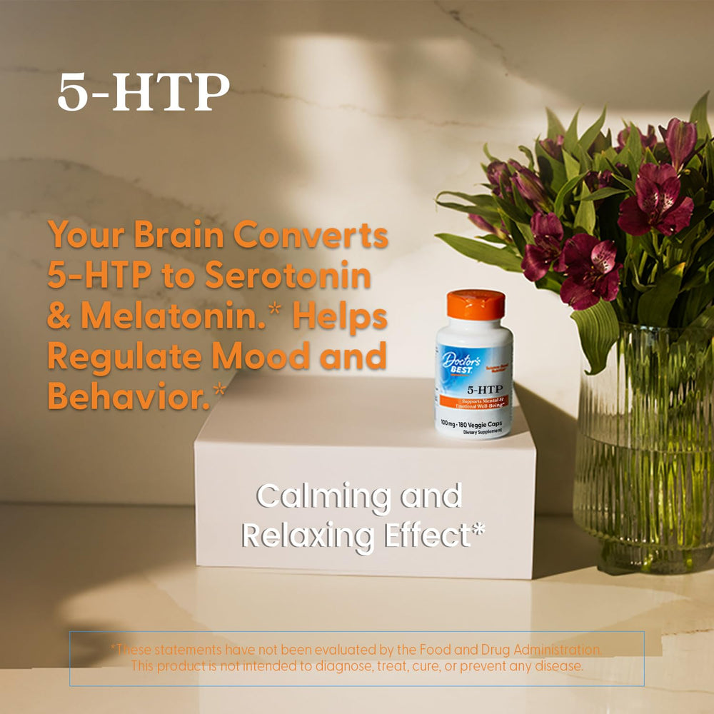 Lifestyle banner featuring Doctor's Best 5-HTP product for mental wellbeing