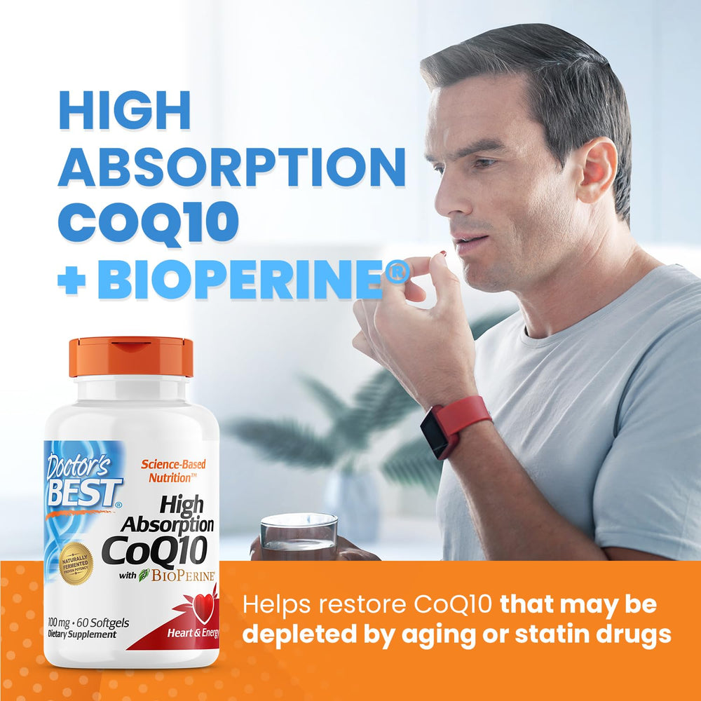 Graphic showing heart health and cellular energy with CoQ10