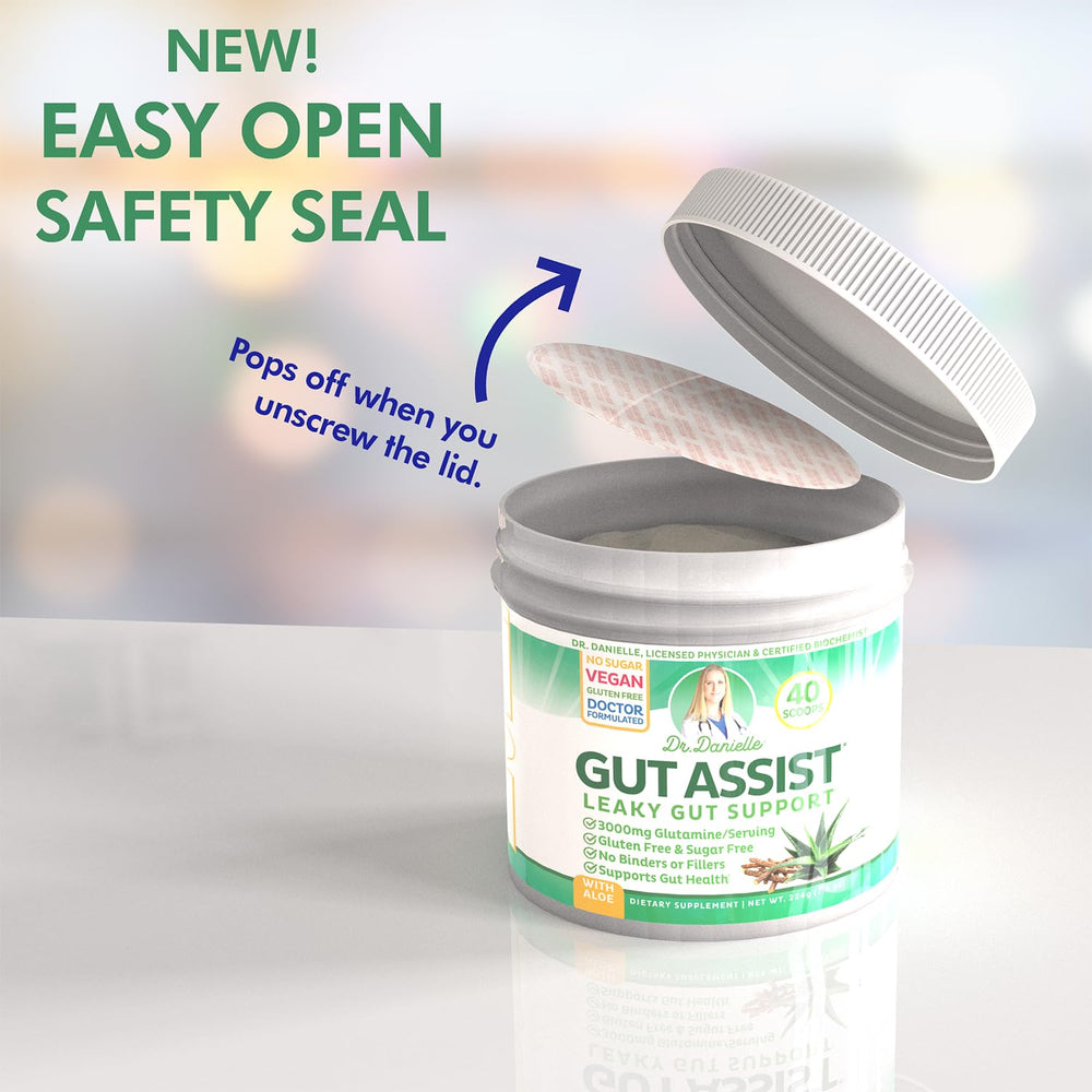 Licorice root and aloe vera components highlighted in GutAssist formula