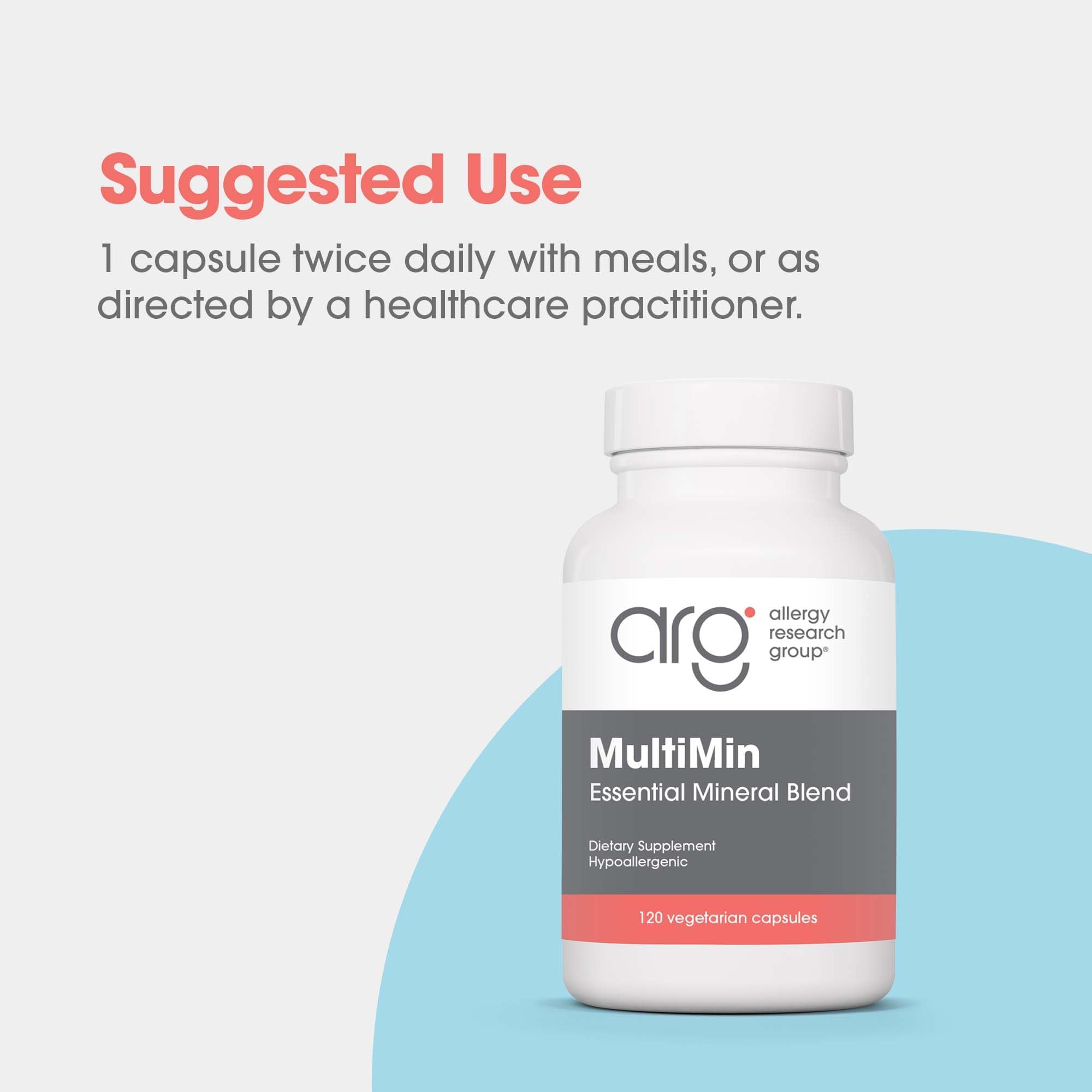 Doctor-developed hypoallergenic MultiMin formula label