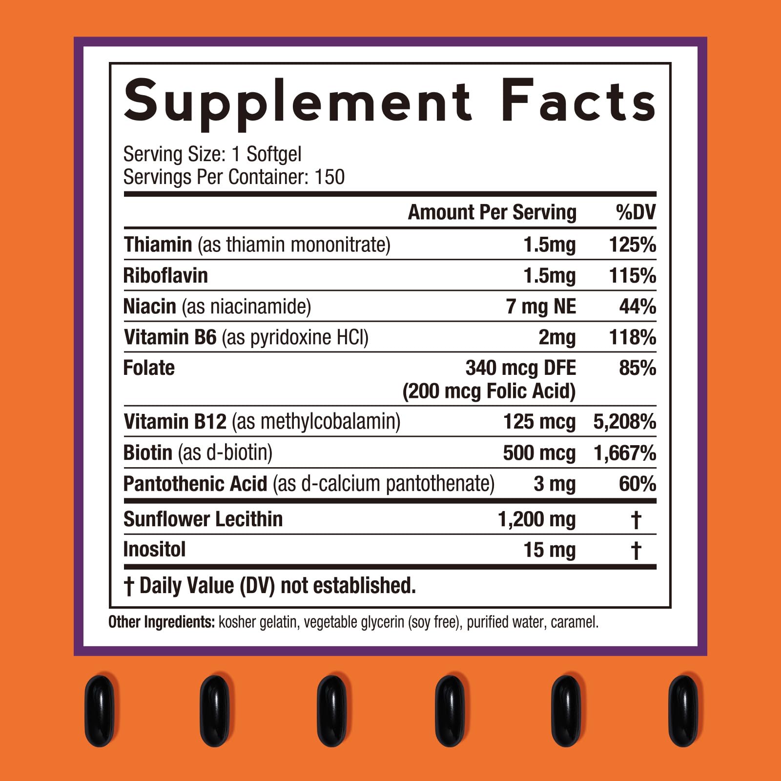 Sunflower lecithin ingredients close-up, non-GMO