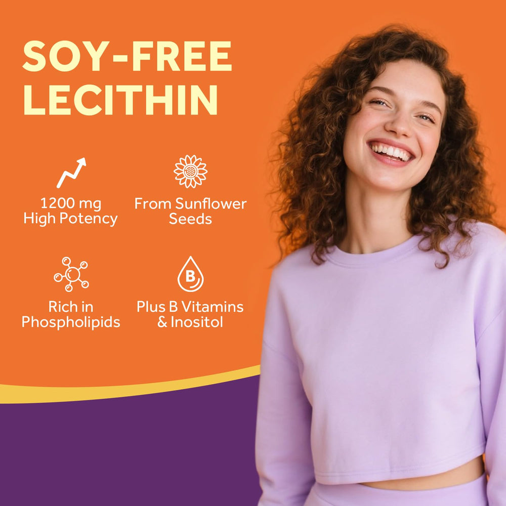 Close-up of 1200 mg lecithin softgels